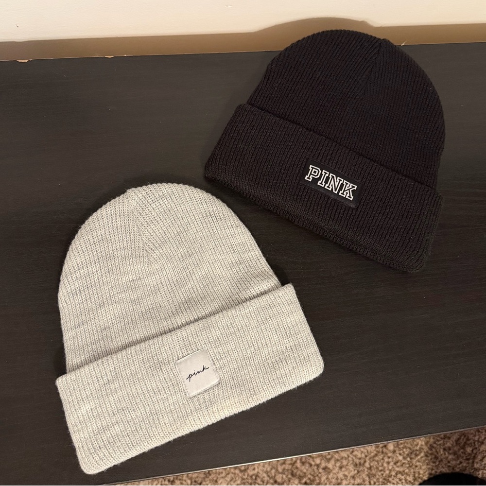 PINK Beanie Set